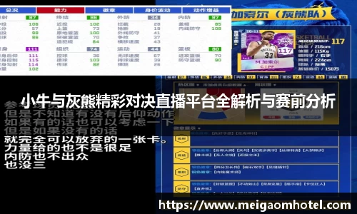 xingkong.com小牛与灰熊精彩对决直播平台全解析与赛前分析